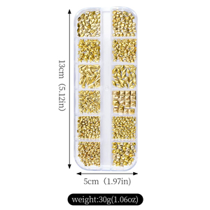 Adornos para Uñas Sol, Estrella y Luna, Piedras de Cristal Doradas y Plateadas, Decoración 3D para Manicura, Set en Caja - Product Image 6