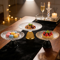 Plateau à fruits en verre de style luxueux - Salon, plateau de table basse, plateau à bonbons et à collations, plateau à fruits secs
