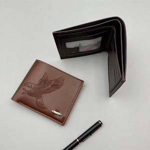 New Men's Wallet Manufacturers Wholesale Pu Leather Wallet for Men Fashion Eagle Shape Open Short Bifold Men's Wallets - Product Image 4