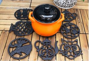 Coussinets d'isolation thermique antidérapants en fonte Tapis polyvalent en flocons blancs ronds Supports <span class=keywords><strong>de</strong></span> casseroles Sous-verres en fonte résistants à la chaleur <span class=keywords><strong>Dessous</strong></span> <span class=keywords><strong>de</strong></span> <span class=keywords><strong>plat</strong></span> - Product Image 2