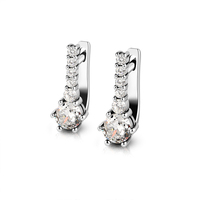 Boucles d'oreilles créoles tendance en argent sterling 925 plaqué argent avec pierres précieuses et zircon cubique pour femme – Idéales pour les fiançailles