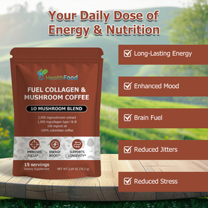 Café aux champignons et collagène le plus vendu, contient un mélange exclusif de champignons Fuel, renforce le système immunitaire, poudre de café - Product Image 5