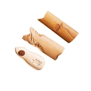 Carved Bamboo <b>Tea</b> Scoop Flat Shape Eco Friendly Asian Zen Style <b>Tea</b> Utensil For <b>Tea</b> <b>Set</b> Accessories - Product Image 5