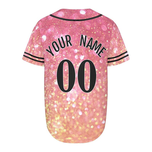 Tenue de baseball personnalisée 5x OEM, maillot de baseball à col en V avec paillettes dégradées pour les pom-pom girls avec boutons - Product Image 2