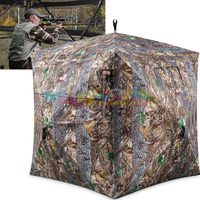 Portable pop up tente extérieure de 360 voir à travers imperméable camouflage sauvagine chasse au sol tente aveugle avec fenêtre