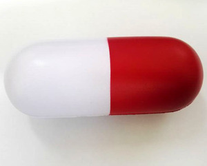 Balle anti-stress en forme de capsule de pilule avec logo personnalisé, en mousse PU, cadeaux promotionnels - Product Image 3