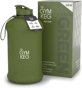 Die GYM KEG Sport wasser flasche 2.2L isoliert Verschiedene Farb optionen Halbe Gallone Tragegriff Big Jug Sport 64oz