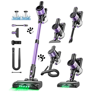<span class=keywords><strong>Aspirateur</strong></span>-balai sans fil rechargeable 2025 avec outil flexible pour les crevasses longues, pour <span class=keywords><strong>tapis</strong></span>, sols durs et poils d'animaux (violet) - Product Image 1