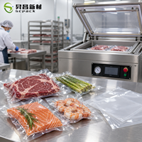 Sacs sous vide commerciaux lisses pour scelleuse sous vide, pochettes à chambre PA/PE haute barrière pour l'emballage alimentaire de la viande, des fruits de mer et du fromage
