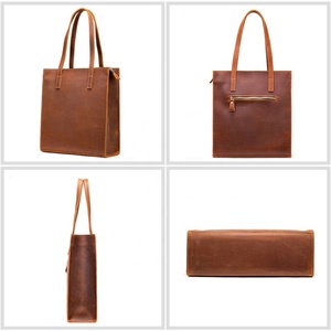 Bolso de Mano Personalizado de Cuero Genuino, Bolso Tote de Cuero Crazy Horse de Lujo para Mujer - Product Image 5