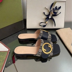 2025 Designer Women's Breathable Autumn Winter Summer Square Toe Letter Printing <b>Platform</b> <b>Wedge</b> <b>Sandals</b> - Product Image 3