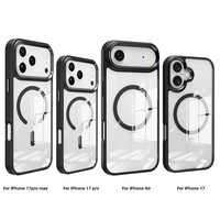 Étui magnétique premium pour iPhone 17 Pro Max, coque transparente métallique pour appareil photo, Capa De Celular pour iPhone 15 Max, étuis de téléphone brésiliens