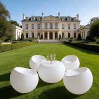 Ensemble de meubles de jardin modernes en plastique LED pour la maison, le bar, les fêtes, l'hôtel, l'extérieur, table et chaises lumineuses imperméables, 16 options de couleurs