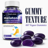 Gummies de mélatonine à saveur de baies, marque privée, faible MOQ, véganes, 60 unités