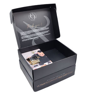 Carton ondulé noir personnalisé en carton, boîte d'emballage pour uniformes de <span class=keywords><strong>chef</strong></span> ustensile de cuisinier Toque blanche et couteau de cuisine - Product Image 2