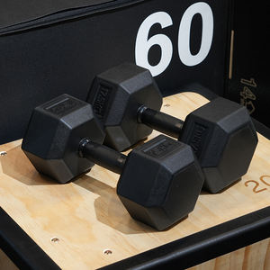 Großhandel Fitnessgeräte Gewichtheben Training Gummi-Hexagon-Hanteln - Product Image 3