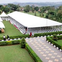 Tente de Réception de Luxe 20x30 20x40 50x30 Grande Chapiteau Blanc Extérieur pour Mariages Églises Événements et Fêtes de 200 à 800 Personnes