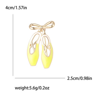 Broche Chaussure de Ballet Femme Gymnastique Artistique Alliage Plaqué Or Personnalisable Mignonne Épingles Cadeaux de Mariage Robe - Product Image 5