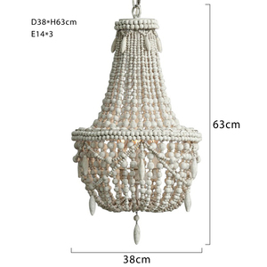 I migliori lampadari in metallo con perline naturali in <span class=keywords><strong>legno</strong></span> all'ingrosso che appendono l'illuminazione della decorazione domestica - Product Image 2