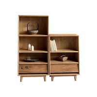 Meubles en bois massif de style Wabi Sabi, étagère de rangement grande capacité, ensemble d'étagères, armoire verticale pour salon, appartement