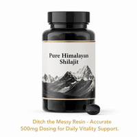 Comprimés de Shilajit Pur de l'Himalaya 50% Acide Fulvique 500mg Haute Puissance Supplément pour le Soutien Immunitaire et Énergétique des Adultes 60 comprimés