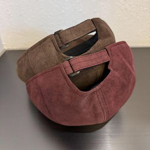 Boina de Gamuza Estilo Newsboy Retro para Mujer y Hombre, Diseño Simple de Color Sólido, Moda Otoño Invierno - Product Image 4