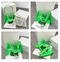 2023 nouvelle mode gelée Min sacs à bandoulière femmes bandoulière avec fermeture éclair chaîne dames sac à main bonbons PVC Ladys sacs