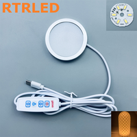 Lampu LED Puck Bulat Minimalis Putih Hangat Bertenaga Tipe-C Bambu Lab 3D Printer RGB Ultra-Tipis Kit 001 Pemasangan Permukaan