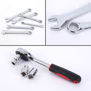 Ensemble d'outils de réparation automobile de 37 pièces, clé à douille de 1/2 pouce, kit de clés à douille CR-V, clé à cliquet 72T, outils à main pour l'entretien automobile - Product Image 2