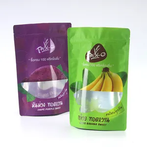 custom printing food grade metallized stand up food pouch dry fruits stand up packaging pouch with window
