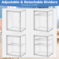 Organisateur de biberons DAYOOH, boîte de rangement transparente en acrylique réglable avec séparateurs amovibles et porte magnétique