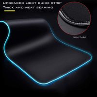 Grand tapis de souris à éclairage Led en caoutchouc, tapis de clavier d'ordinateur, rvb, tapis de souris de jeu