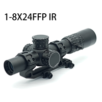 Lunette de visée tactique LPVO 1-8X24 FFP avec illumination rouge, accessoires de chasse pour montage de lunette en aluminium GE 20mm/21mm