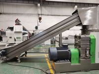 Machine de fabrication de granulés plastiques Greenlandplast 200-300 kg/h, machine de granulation de films PP PE avec compacteur