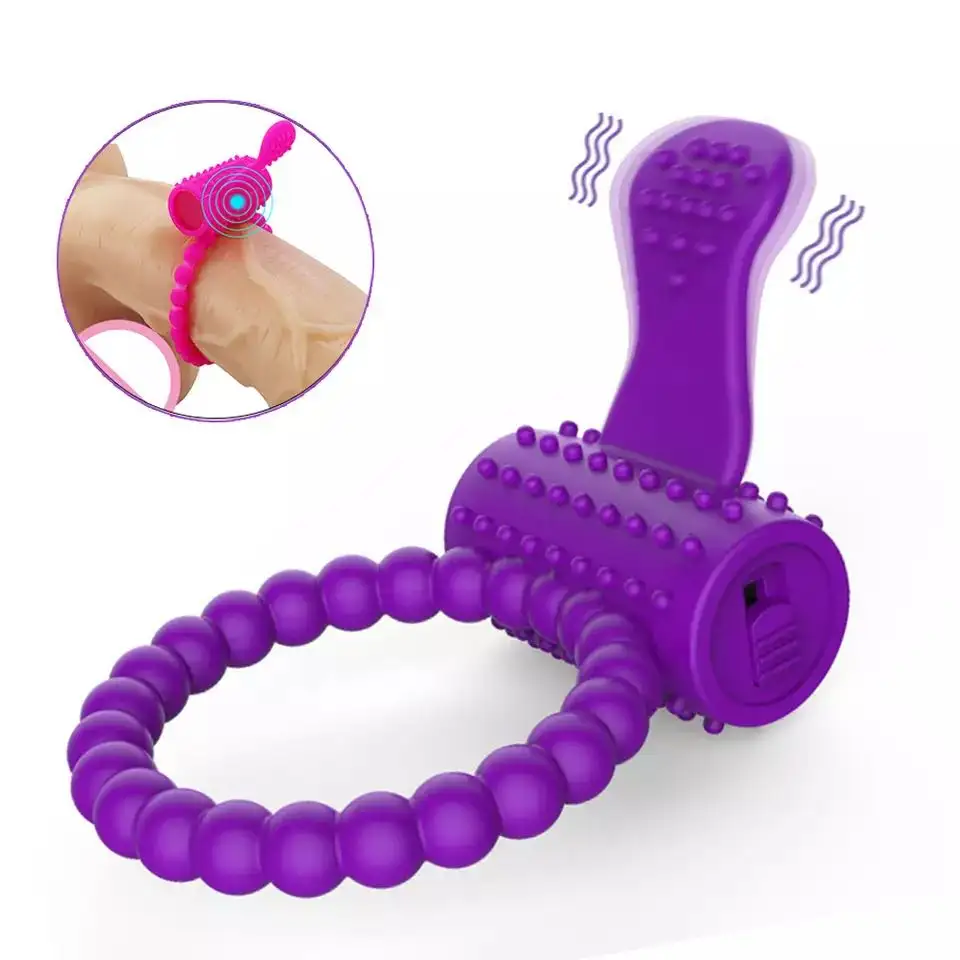 Anneau de pénis vibrant en silicone souple jouets sexuels pour hommes couples anneau d'éjaculation retardée pour hommes stimulateur de clitoris vibrateur à verrouillage élastique