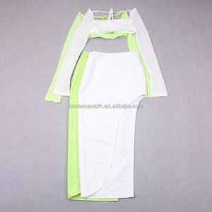 Лидер продаж 2022, Трендовое пикантное платье Nocance B3281 из 2 частей, цветное платье с высоким разрезом, рождественское платье - Product Image 5