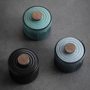 Mini boîte à thé en céramique de 150 ml, portable, pour les voyages en plein air, avec un design classique, pour le rangement dans la cuisine, pot à sucre - Product Image 2