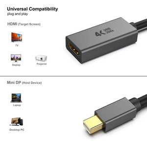 <span class=keywords><strong>Adaptateur</strong></span> Xput <span class=keywords><strong>Mini</strong></span> DisplayPort vers <span class=keywords><strong>HDMI</strong></span>, prend en charge 4K 30Hz/60Hz HDR Ultra HD, convertisseur durable en PVC et nylon tressé pour TV - Product Image 3