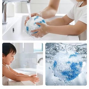 Balle de nettoyage nano pour un nettoyage rapide des taches de cuisine, 1/2/3 pièces, balles à rayures colorées avec corde de suspension, outils de nettoyage ménager - Product Image 3