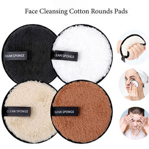 Éponge nettoyante pour le visage en coton imprimé lavable pour la peau démaquillant Round Angular Blush Cosmetic Facial <span class=keywords><strong>Puff</strong></span> <span class=keywords><strong>Cleaning</strong></span> - Product Image 3