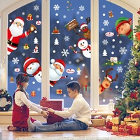 Stiker Jendela Natal BARU 2026 6 Lembar Santa yang Mengintip Rudolph Kepingan Salju Stiker Vinyl Statis Tahan Air Lapisan Matte