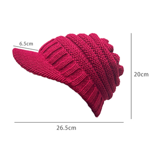 Cozy Cream Knit Beanie With Brim Fashionable Winter <b>Hat</b> <b>for</b> Women Warm and Comfortable - Product Image 3