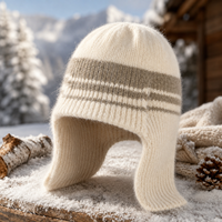 Bonnet d'hiver en laine mélangée style nordique pour femme, avec cache-oreilles, doux et chaud, idéal pour la neige, les voyages et les activités de plein air, style scandinave, tendance