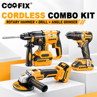 Kit combiné sans fil COOFIX 20V, perceuse à percussion rotative sans balais et meuleuse d'angle, pour la réparation des murs