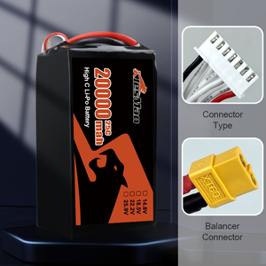 Batería de Dron de Alta Capacidad 20000mAh 6S 25C 22.2V de Polímero de Litio 4S 5S 6S para Drones RC, Aviones y Juguetes LP-20000 - Product Image 2