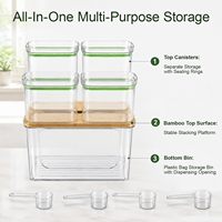 Distributeur de sacs poubelles 5-en-1, Conteneur de rangement pour lessive et dosettes de lave-vaisselle, Rangement gain de place pour buanderie, Organisation domestique