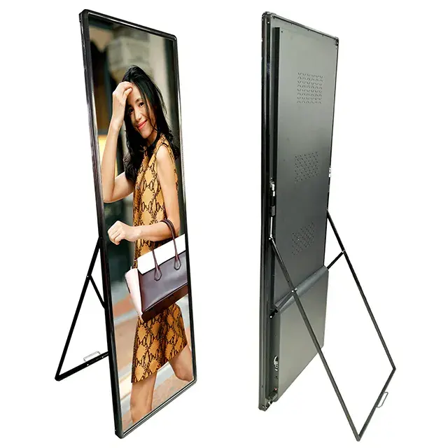 LED P2.5 640*1920mm 거울 광고 포스터 LED 디스플레이 화면 이동식 서있는 비디오 벽 시장 몰 뜨거운 판매 공장