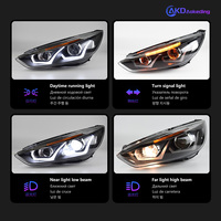 Faros Delanteros BBA para Ford Focus 2015-2018, Lentes de Proyector de Alta Potencia, Señal Dinámica DRL, Autopartes