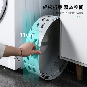 Cesto de ropa plegable, cesta de almacenamiento redonda de plástico para baño, organizador de ropa, contenedor de ropa sucia plegable de un solo nivel - Product Image 2