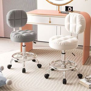 Sillón de Peluquería de Metal Resistente con Ruedas Giratorias y Elevación Especial, Taburete de Barbería, Silla de Maquillaje Sencilla para el Hogar - Product Image 2